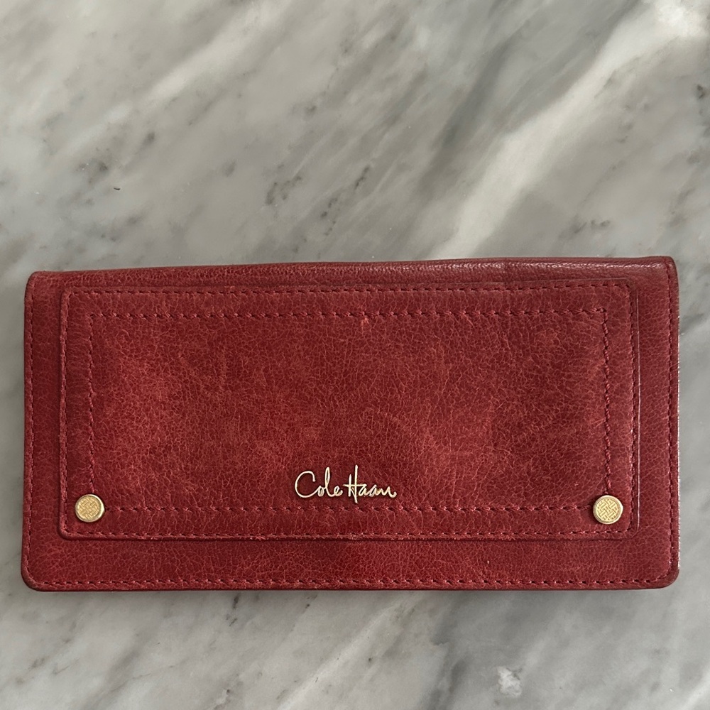 Cole Haan Burgundy Leather Clutch